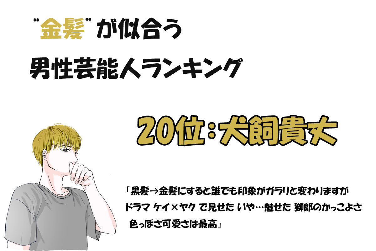 金髪が似合う男性芸能人ランキング