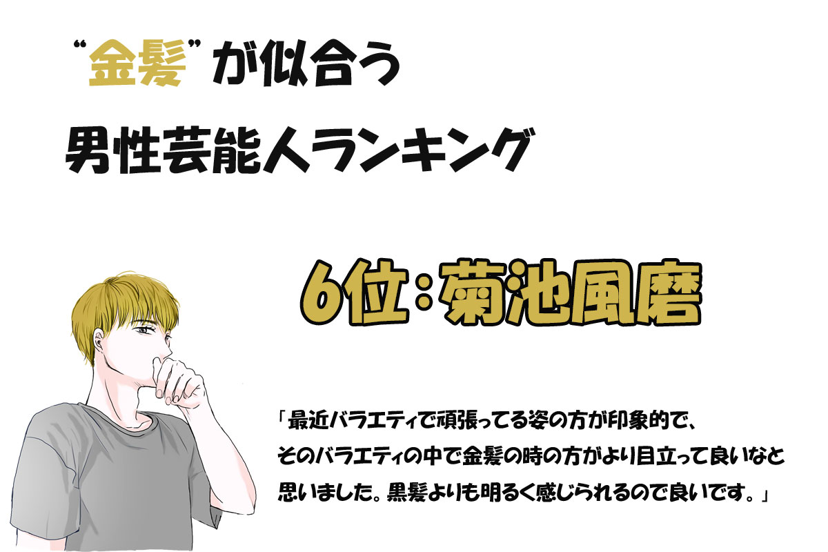 金髪が似合う男性芸能人ランキング