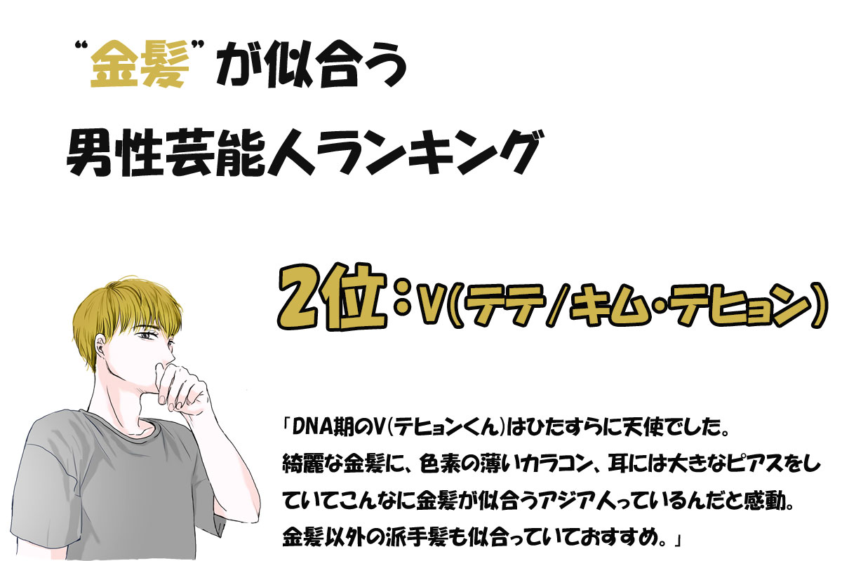 金髪が似合う男性芸能人ランキング