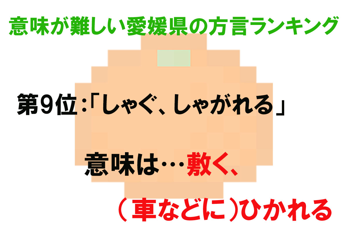 意味が難しい愛媛県の方言ランキング／出典元：ランキングー！