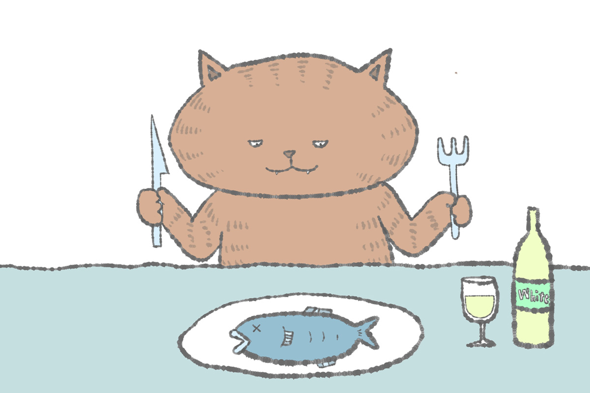 わが家の猫はマグロの刺身が好きです