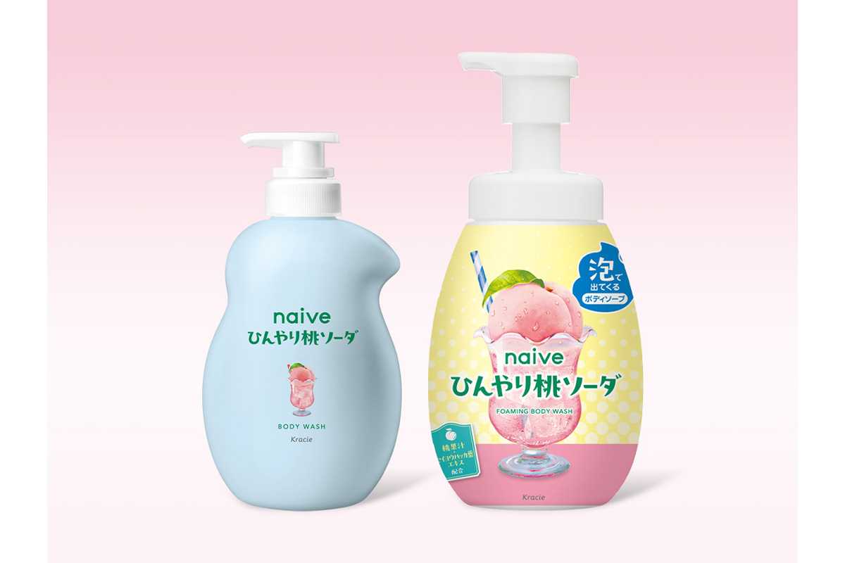 洗う成分100%植物生まれ「ナイーブ」ひんやり桃ソーダ